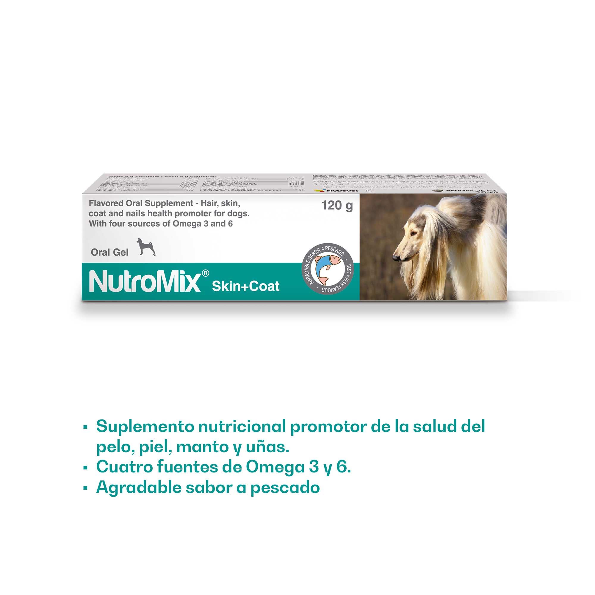 VITAMINA SUPLEMENTO PARA PERROS NUTROMIX SKIN + COAT X 120 G